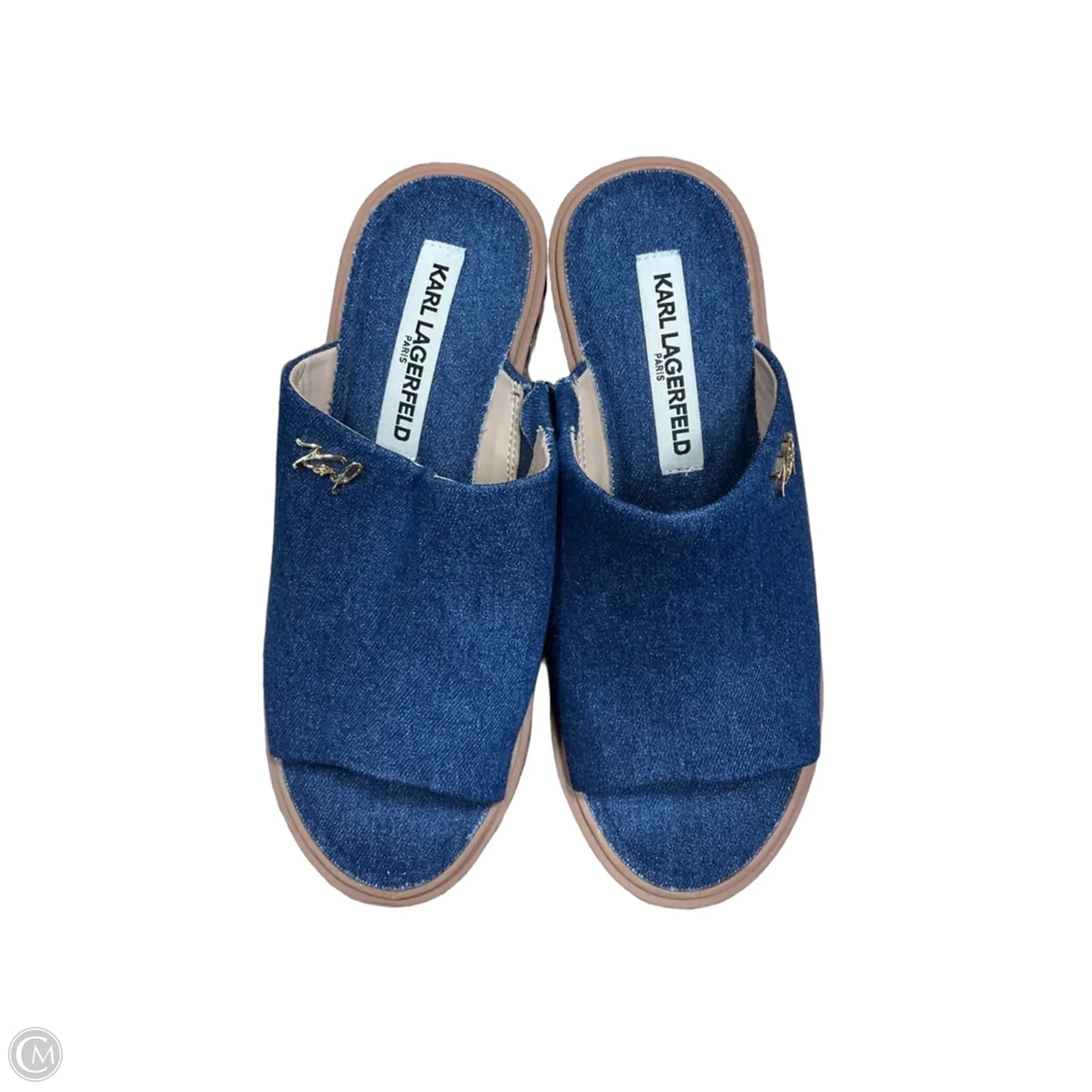 Sandals Designer By Karl Lagerfeld In Blue, Size: 6