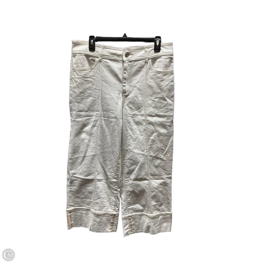 Jeans Wide Leg By Chicos In Cream, Size: 10