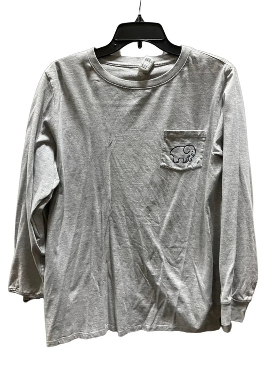 Top Long Sleeve By Ivory Ella In Grey, Size: Xl