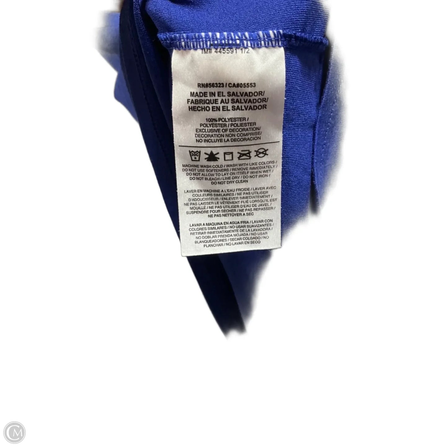 Athletic Top Short Sleeve By Nike Apparel In Blue, Size: M