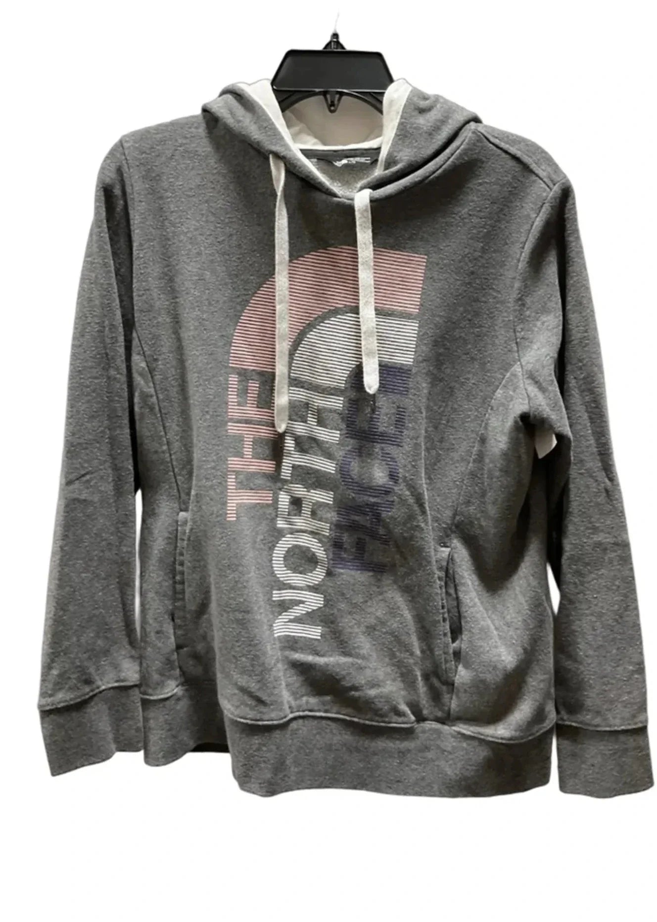 Athletic Sweatshirt Hoodie By The North Face In Grey, Size: L