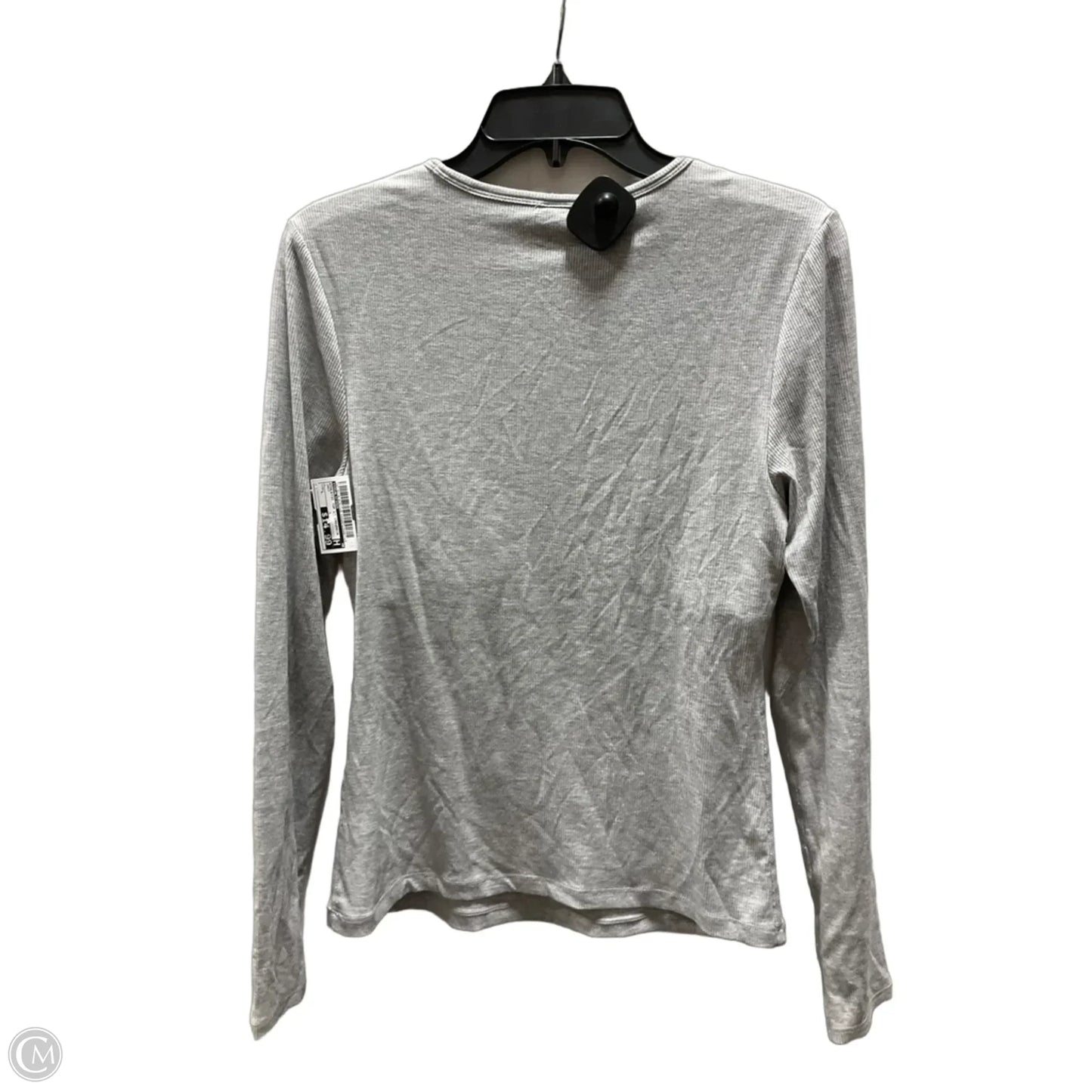 Athletic Top Long Sleeve Crewneck By Yogalicious In Grey, Size: L