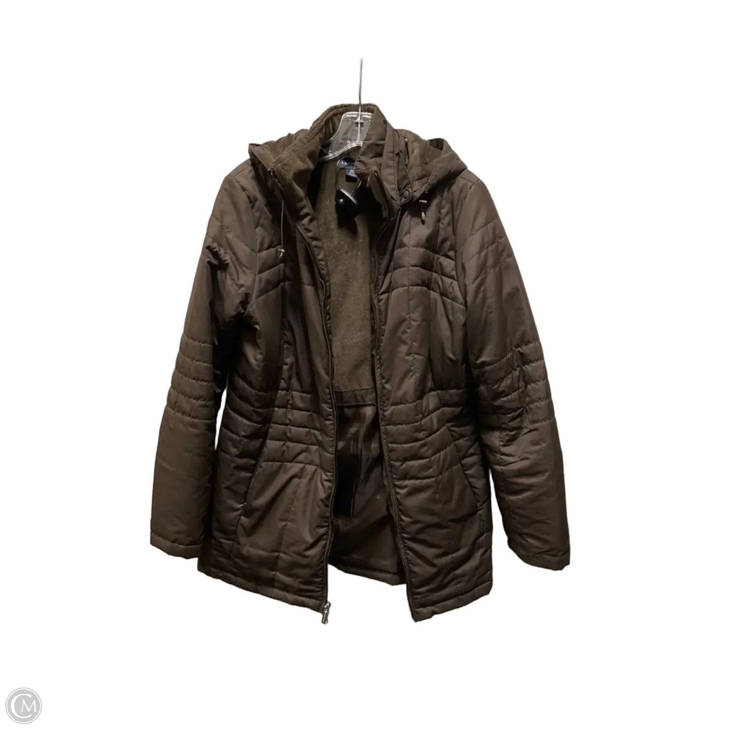 Coat Puffer & Quilted By Lands End In Brown, Size: M