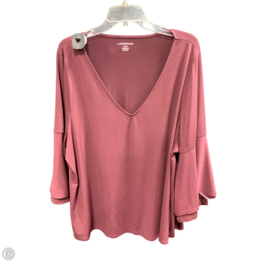 Top 3/4 Sleeve By Lane Bryant In Red, Size: 2x