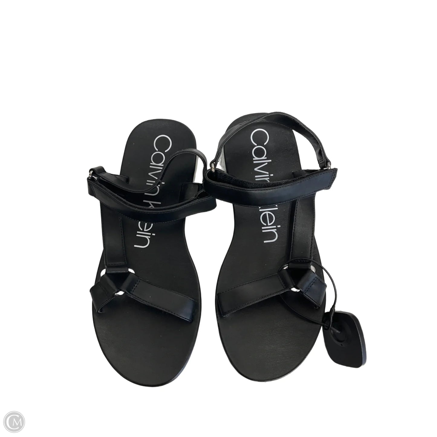 Sandals Flats By Calvin Klein In Black, Size: 9