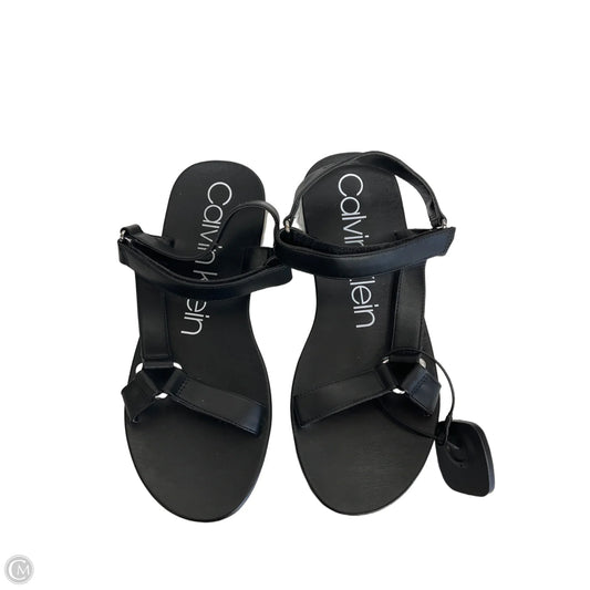 Sandals Flats By Calvin Klein In Black, Size: 9