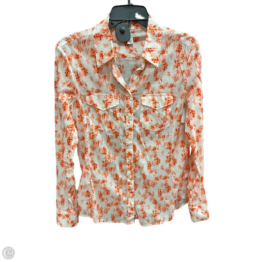 Blouse Long Sleeve By Banana Republic In Orange, Size: S