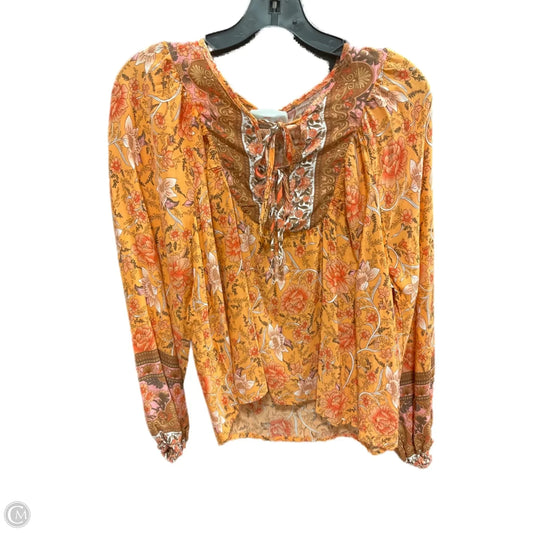 Top Long Sleeve By Clothes Mentor In Orange, Size: M
