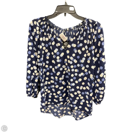 Top Long Sleeve By Bobeau In Polkadot Pattern, Size: S