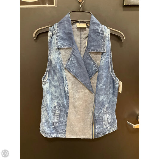 Vest Faux Fur & Sherpa By Chicos In Blue, Size: M