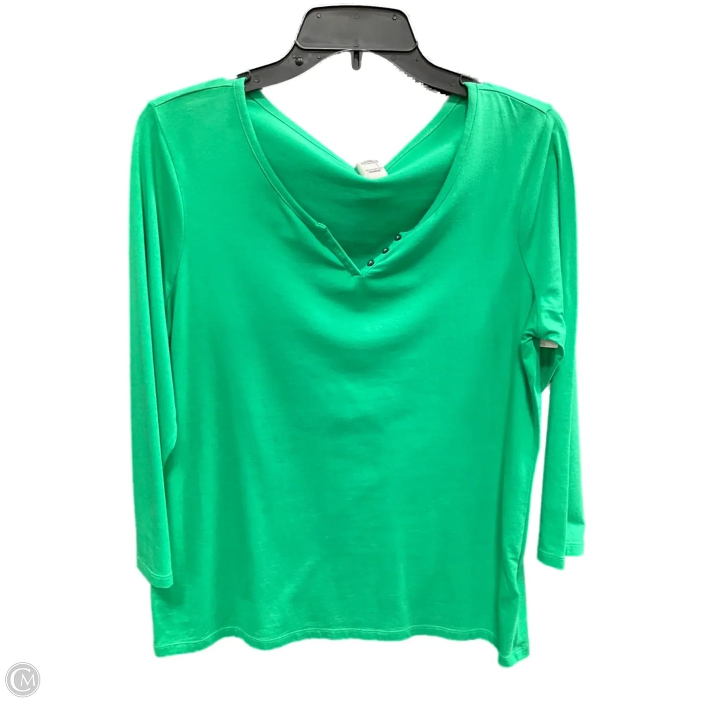 Top 3/4 Sleeve Basic By Lands End In Green, Size: M