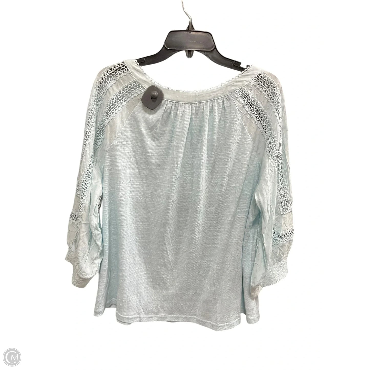 Top 3/4 Sleeve By Skies Are Blue In Teal, Size: Xl