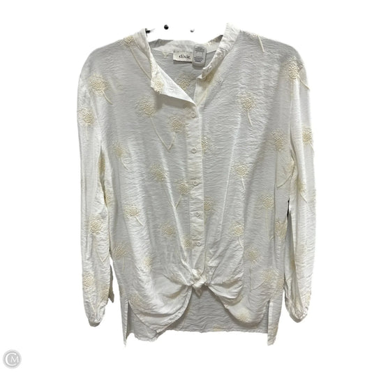 Blouse Long Sleeve By Clothes Mentor In Cream, Size: S