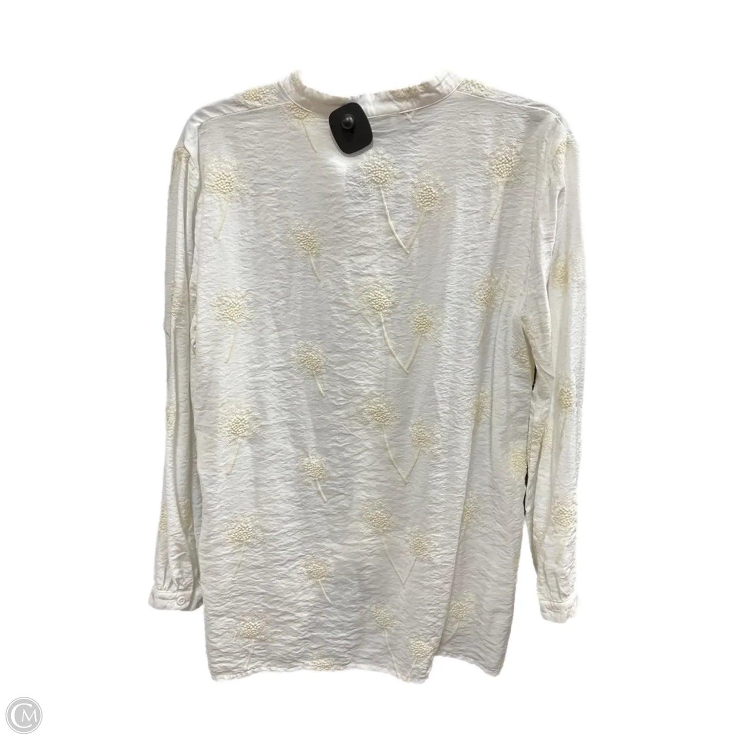 Blouse Long Sleeve By Clothes Mentor In Cream, Size: S