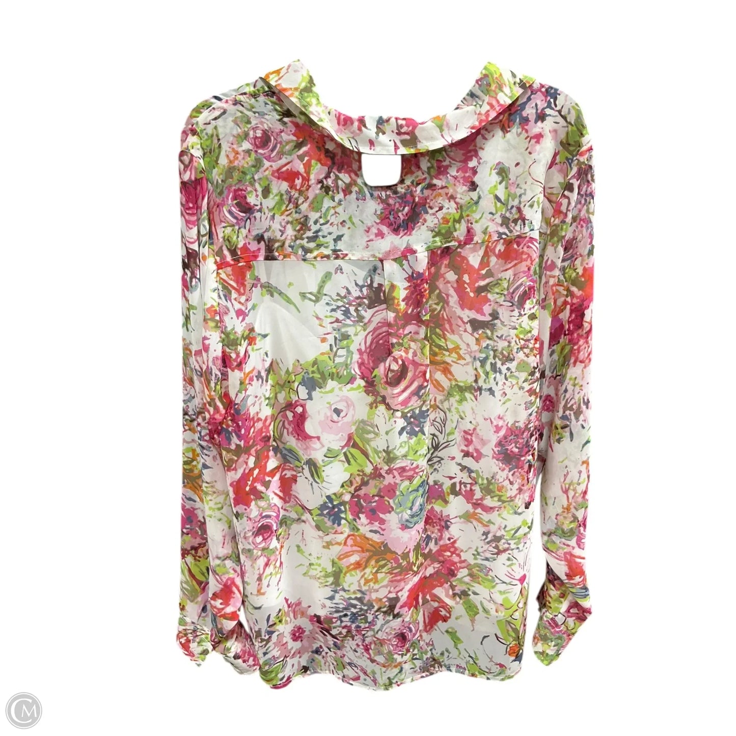 Top Long Sleeve By Liz Claiborne In Floral Print, Size: 2x