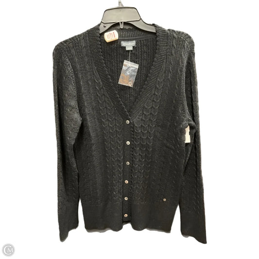 Sweater Cardigan By Eddie Bauer In Black, Size: L