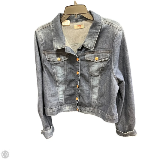 Jacket Denim By Lei In Blue Denim, Size: Xxl