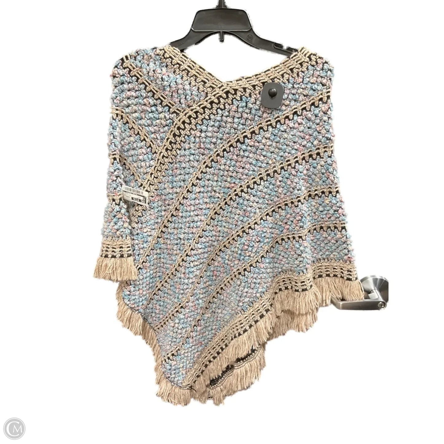 Poncho By Clothes Mentor In Blue & Pink, Size: Osfm