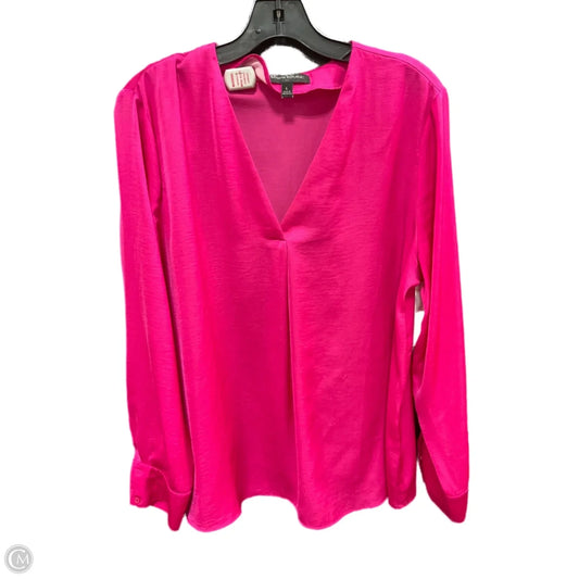 Top Long Sleeve By Banana Republic In Pink, Size: L