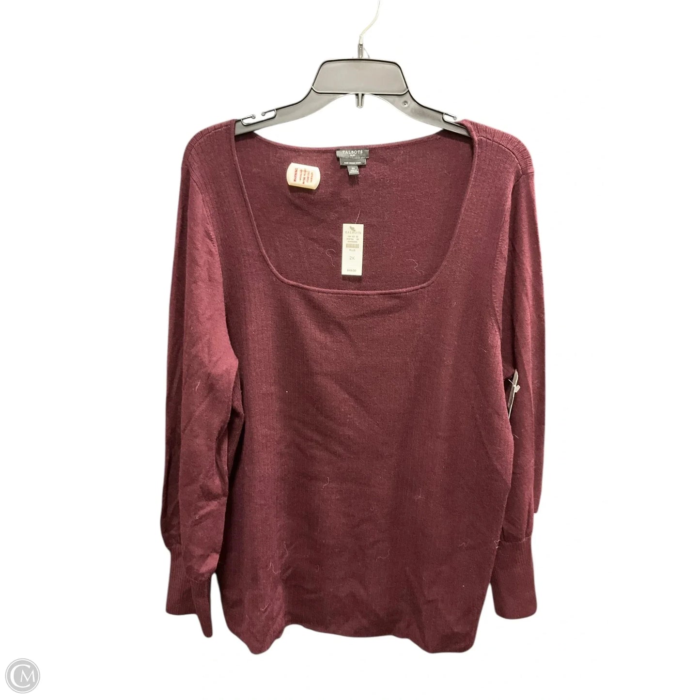 Top Long Sleeve By Talbots In Red, Size: 2x