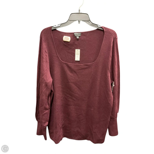 Top Long Sleeve By Talbots In Red, Size: 2x