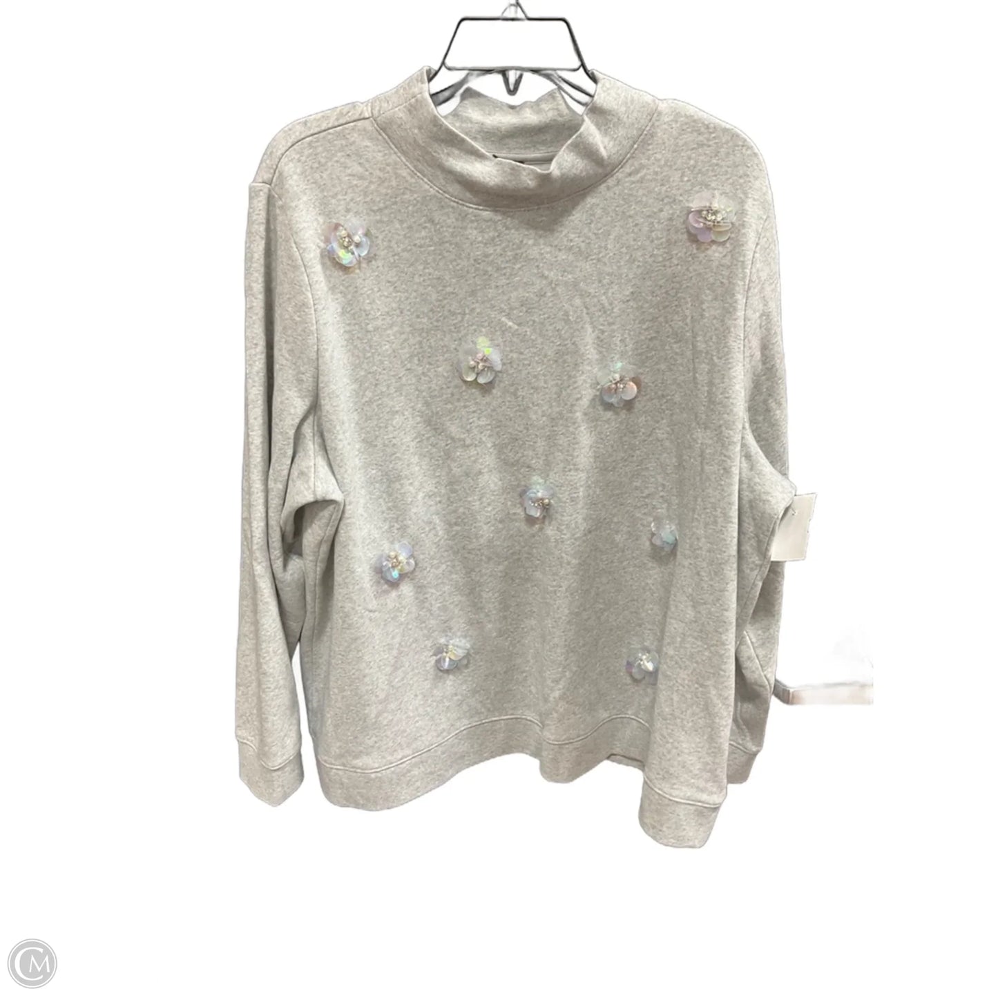 Top Long Sleeve By Talbots In Grey, Size: 2x