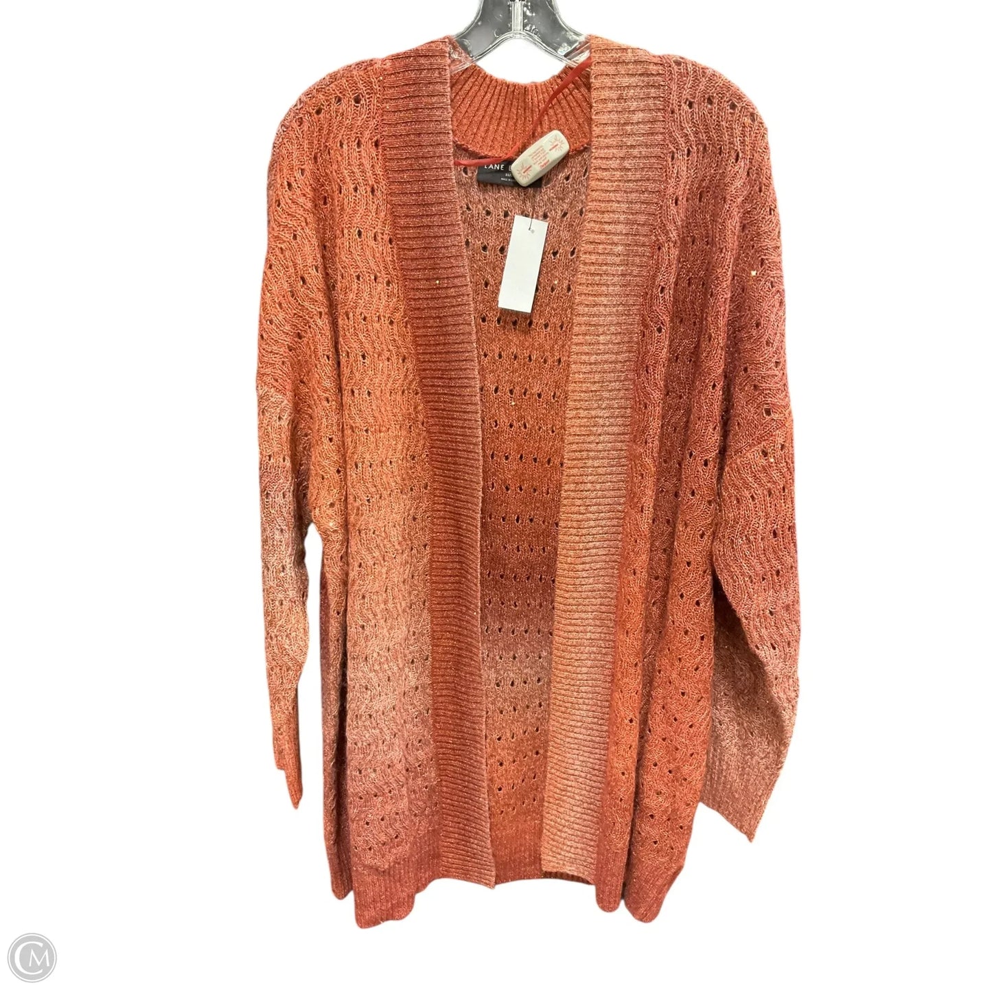 Sweater Cardigan By Lane Bryant In Orange, Size: Xxl