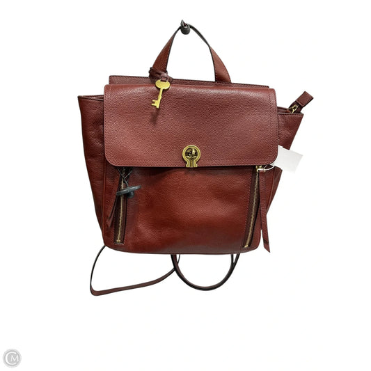 Backpack Leather By Fossil, Size: Medium