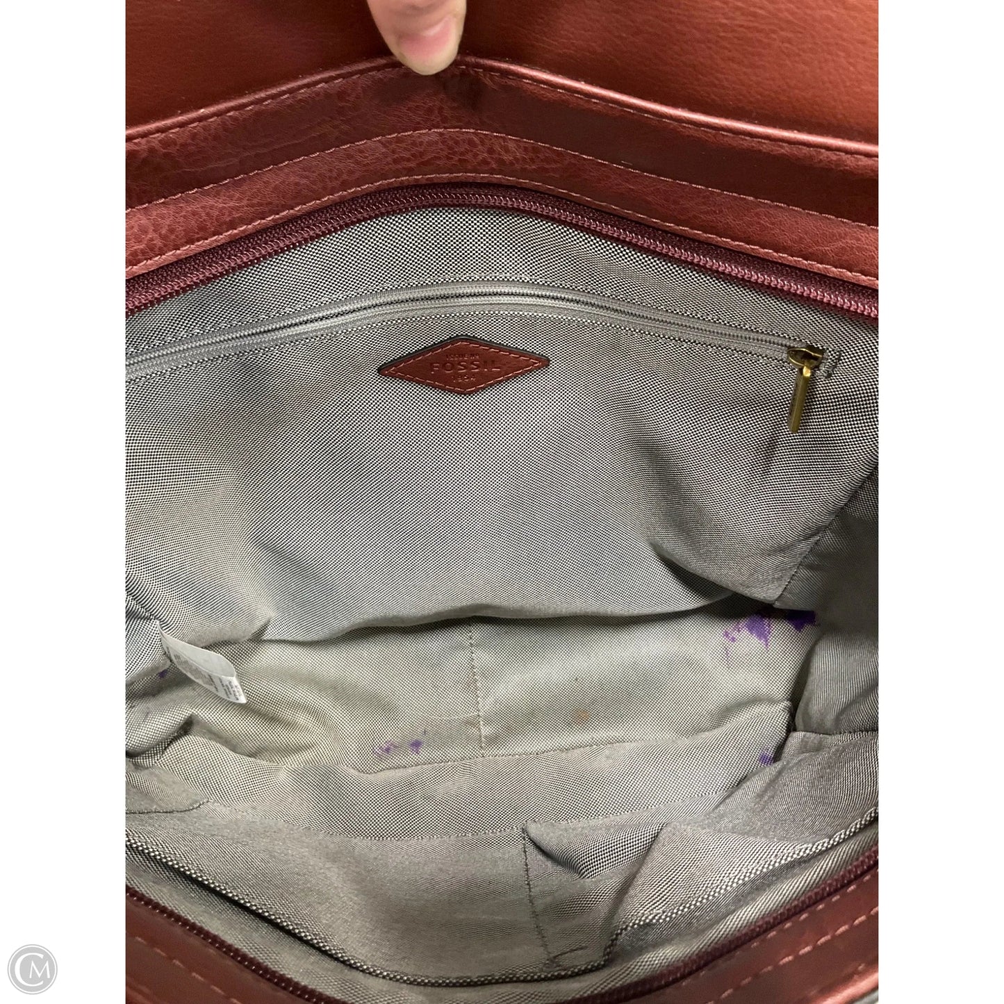 Backpack Leather By Fossil, Size: Medium