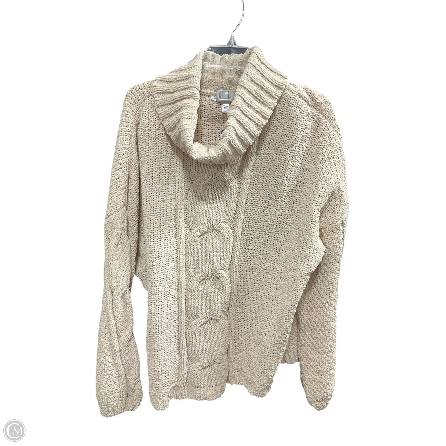 Sweater By Seven 7 In Tan, Size: Xxl