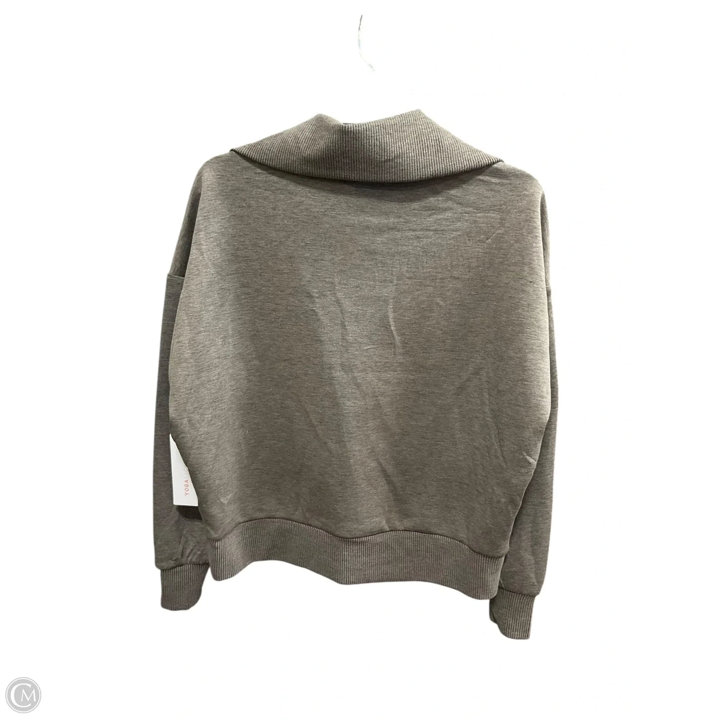 Athletic Sweatshirt Collar By Yogalicious In Grey, Size: M