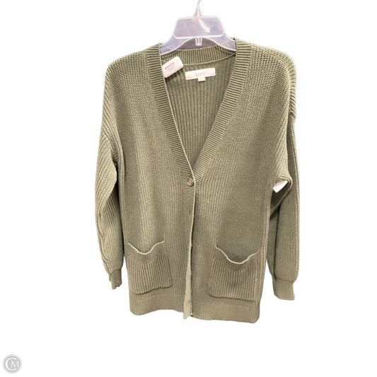 Sweater Cardigan By Loft In Green, Size: M