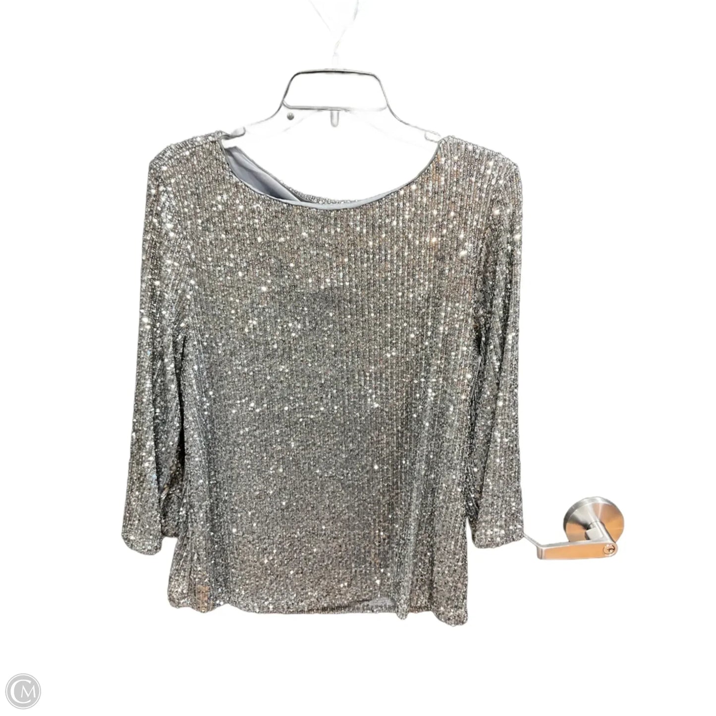 Top Long Sleeve By Ann Taylor In Grey, Size: L