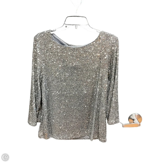 Top Long Sleeve By Ann Taylor In Grey, Size: L