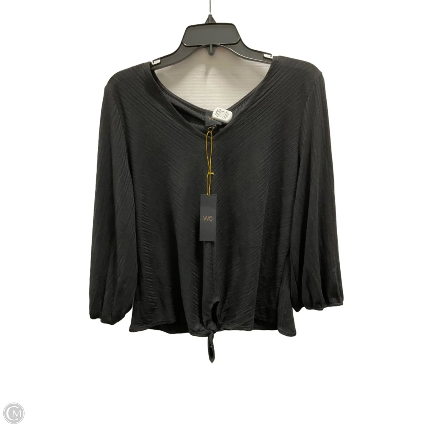 Top 3/4 Sleeve Basic By W5 In Black, Size: Xl