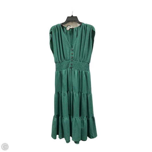 Dress Casual Midi By Calvin Klein In Green, Size: M