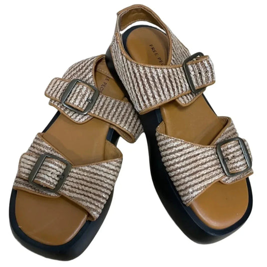 Sandals Heels Platform By Free People In Orange, Size: 6.5