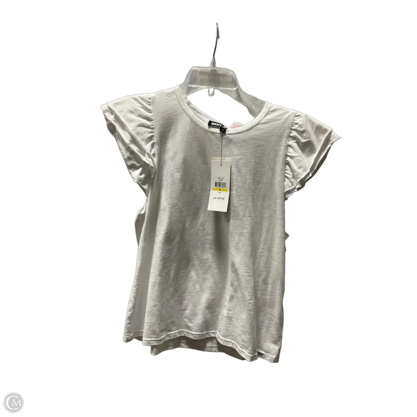 Top Short Sleeve By Dkny In White, Size: M