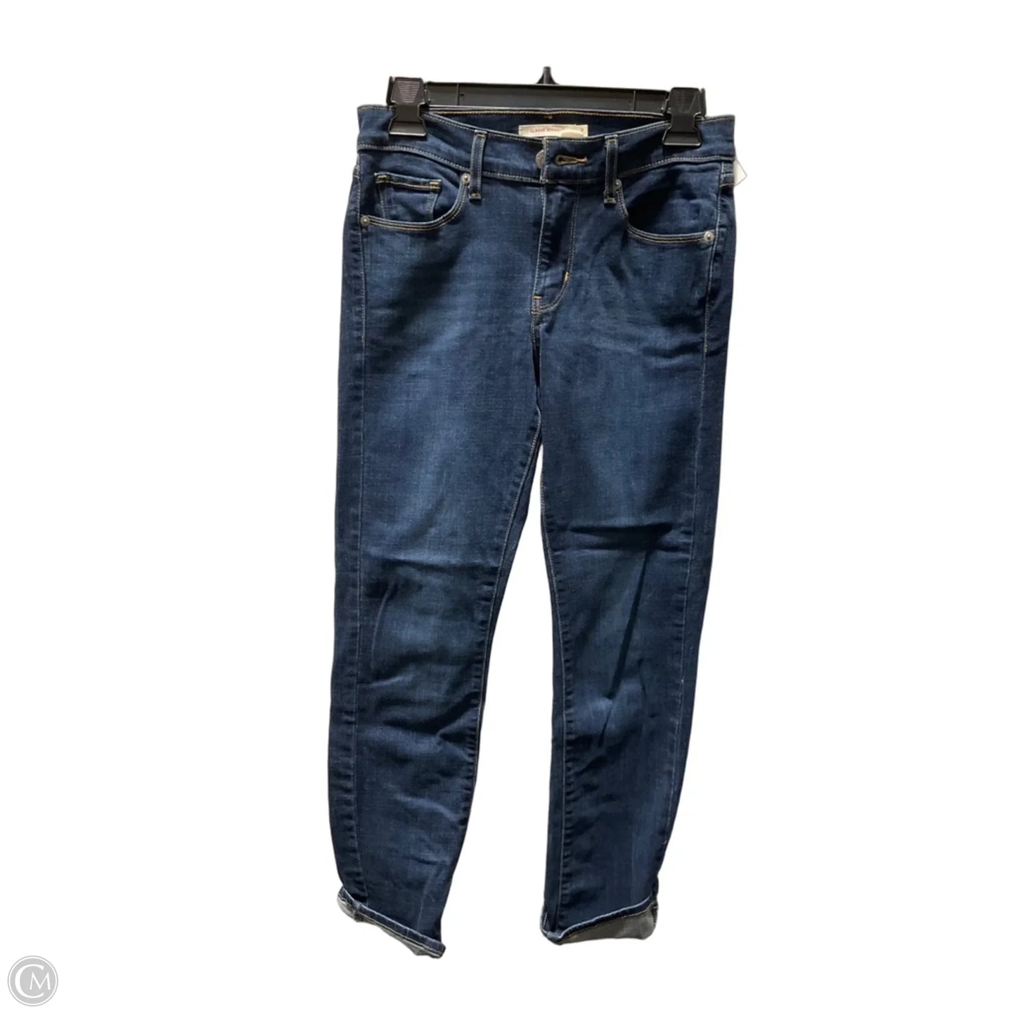 Jeans Straight By Levis Signature In Blue Denim, Size: 2