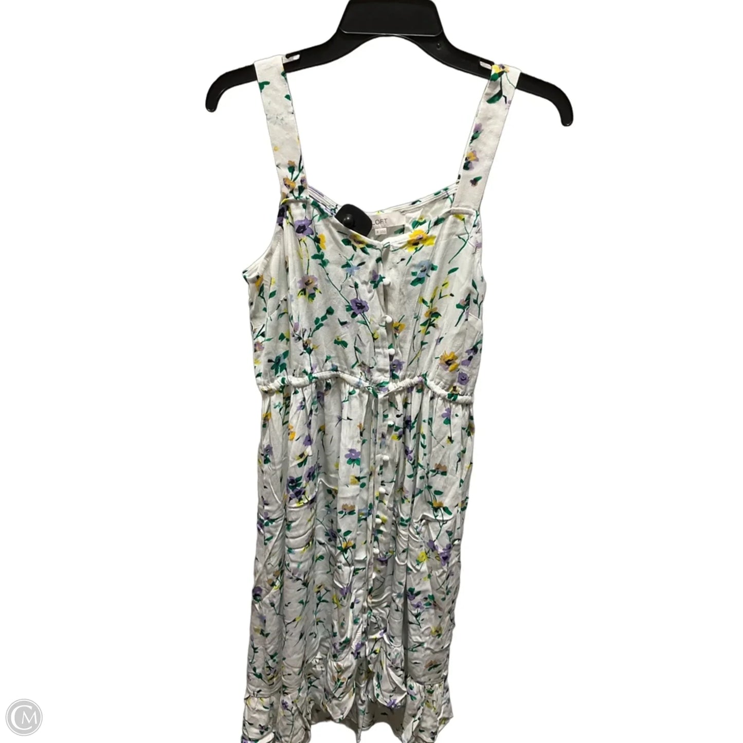 Dress Casual Midi By Loft In Floral Print, Size: M