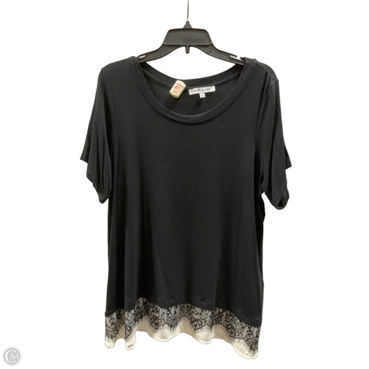 Top Short Sleeve Basic By Rose And Olive In Black, Size: 1x