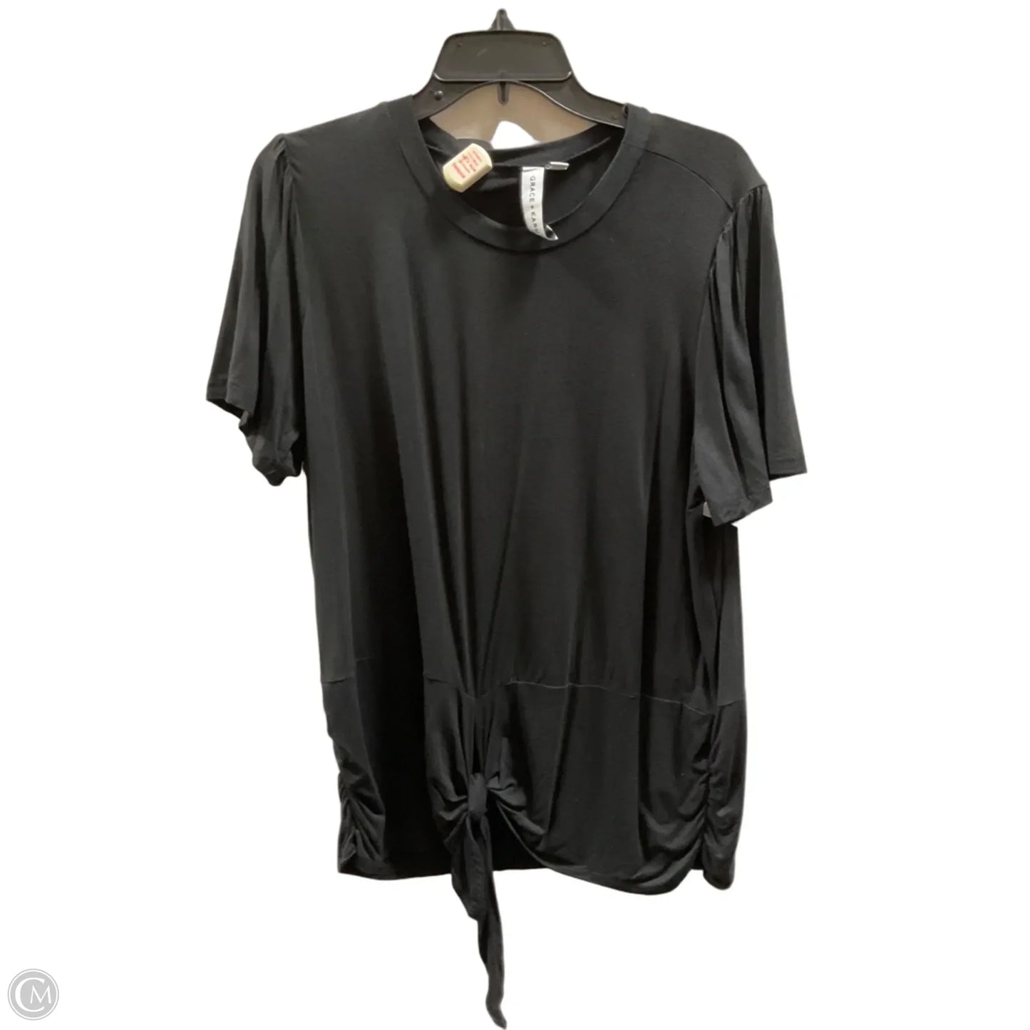 Top Short Sleeve Basic By Grace + Karma In Black, Size: Xl