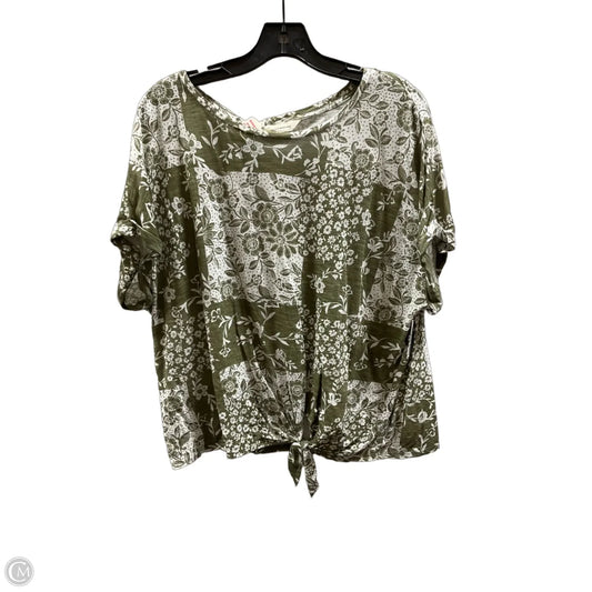 Top Short Sleeve Basic By Lucky Brand In Green, Size: 1x