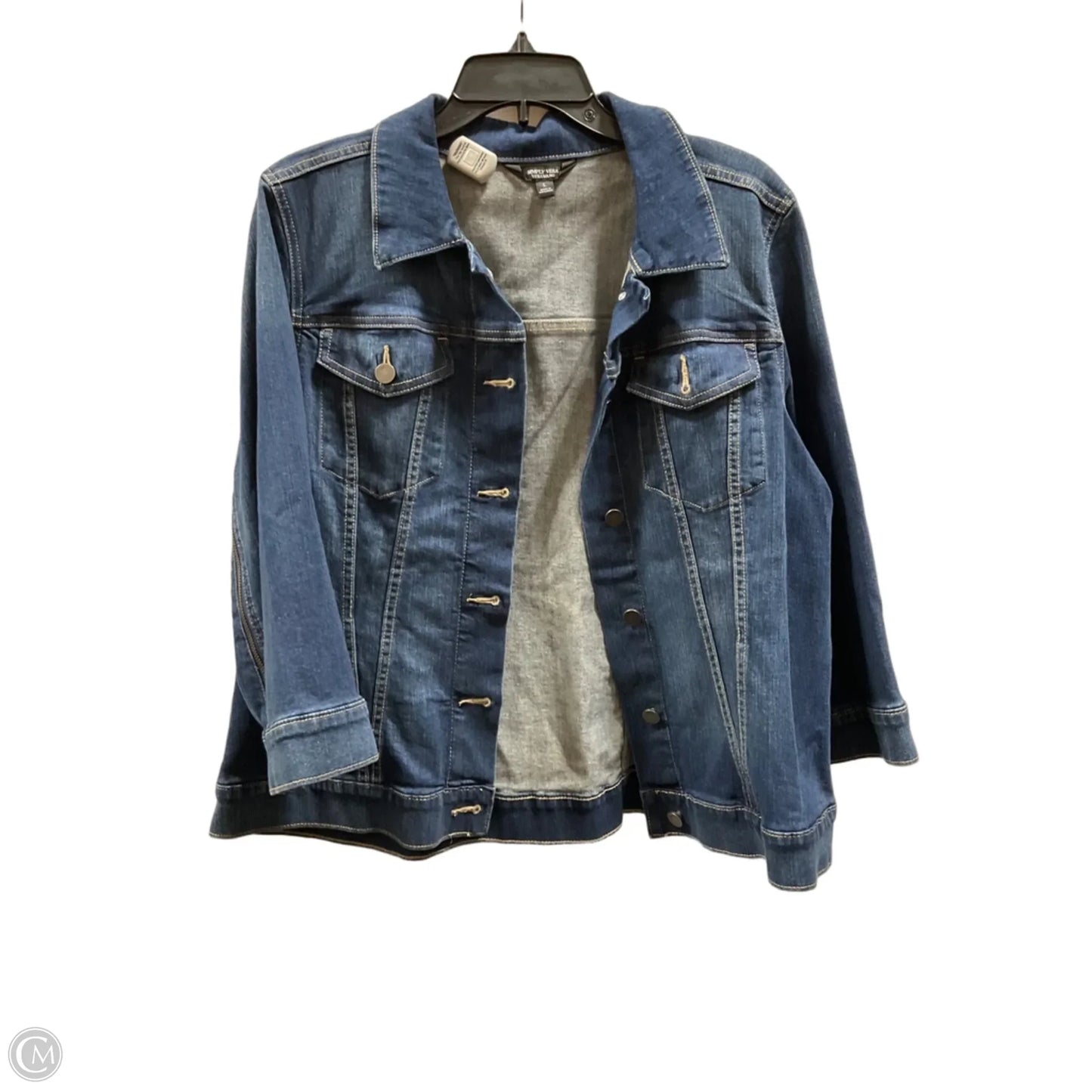 Jacket Denim By Simply Vera In Blue Denim, Size: L