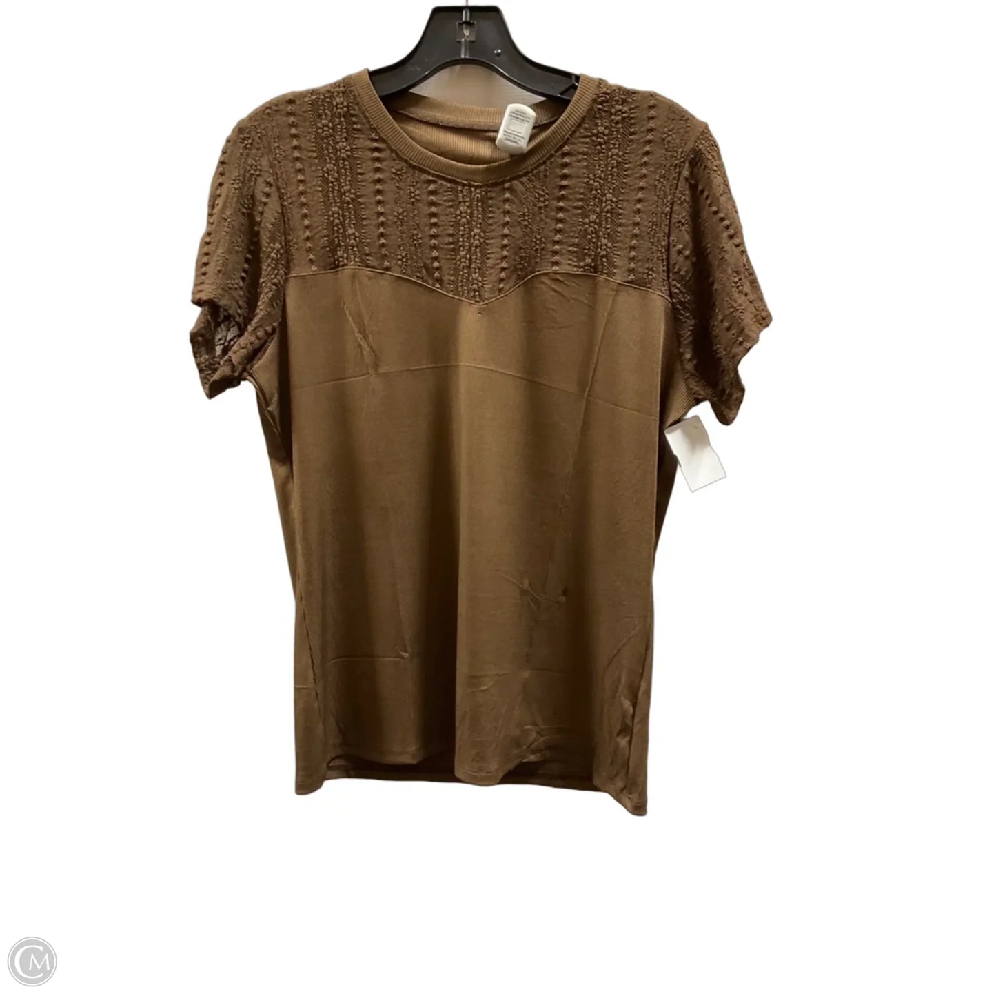 Top Short Sleeve Basic By Cmf In Brown, Size: M