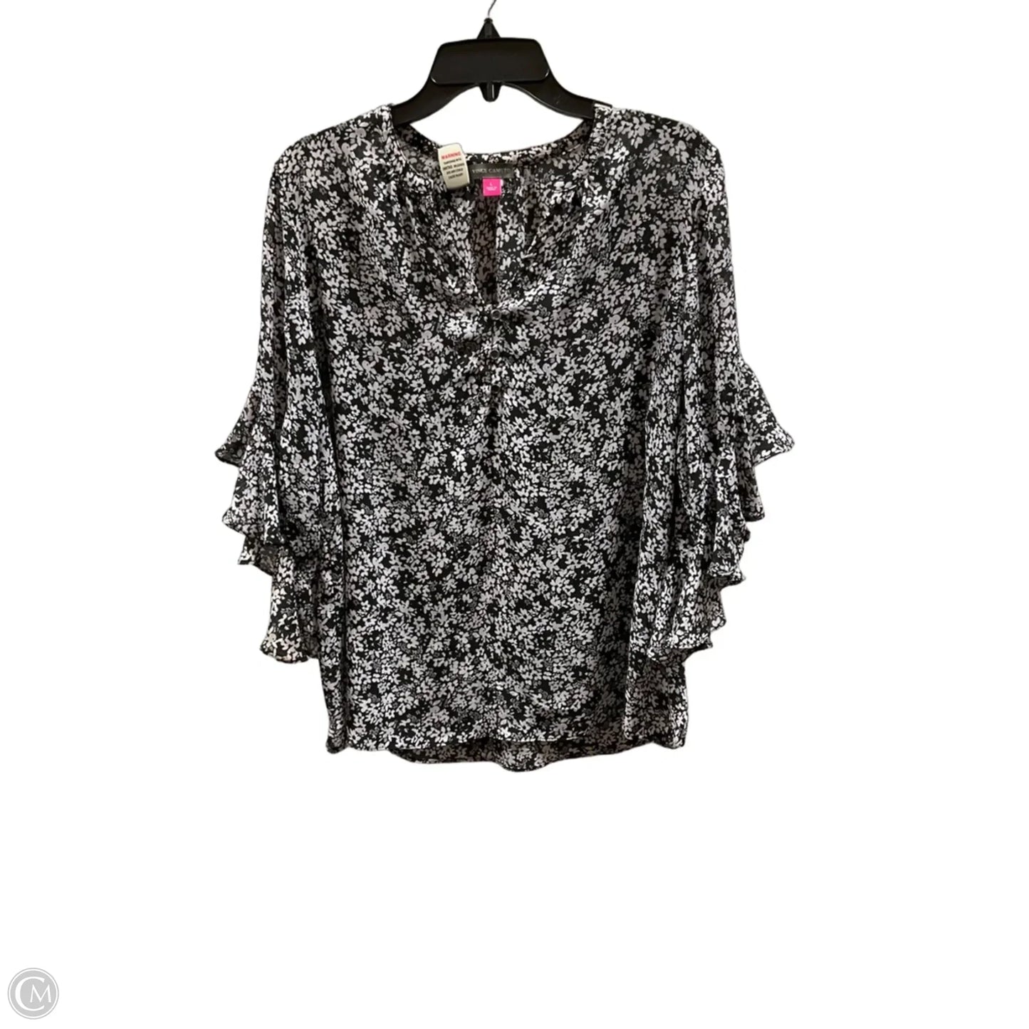 Top Short Sleeve By Vince Camuto In Black, Size: L