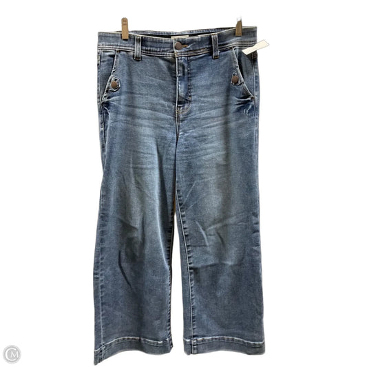 Jeans Wide Leg By Curve Appeal In Blue Denim, Size: 8
