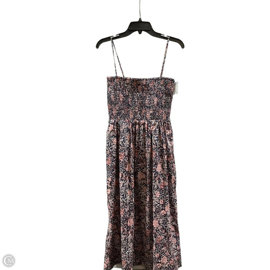 Dress Casual Midi By Ann Taylor In Pink & White, Size: M