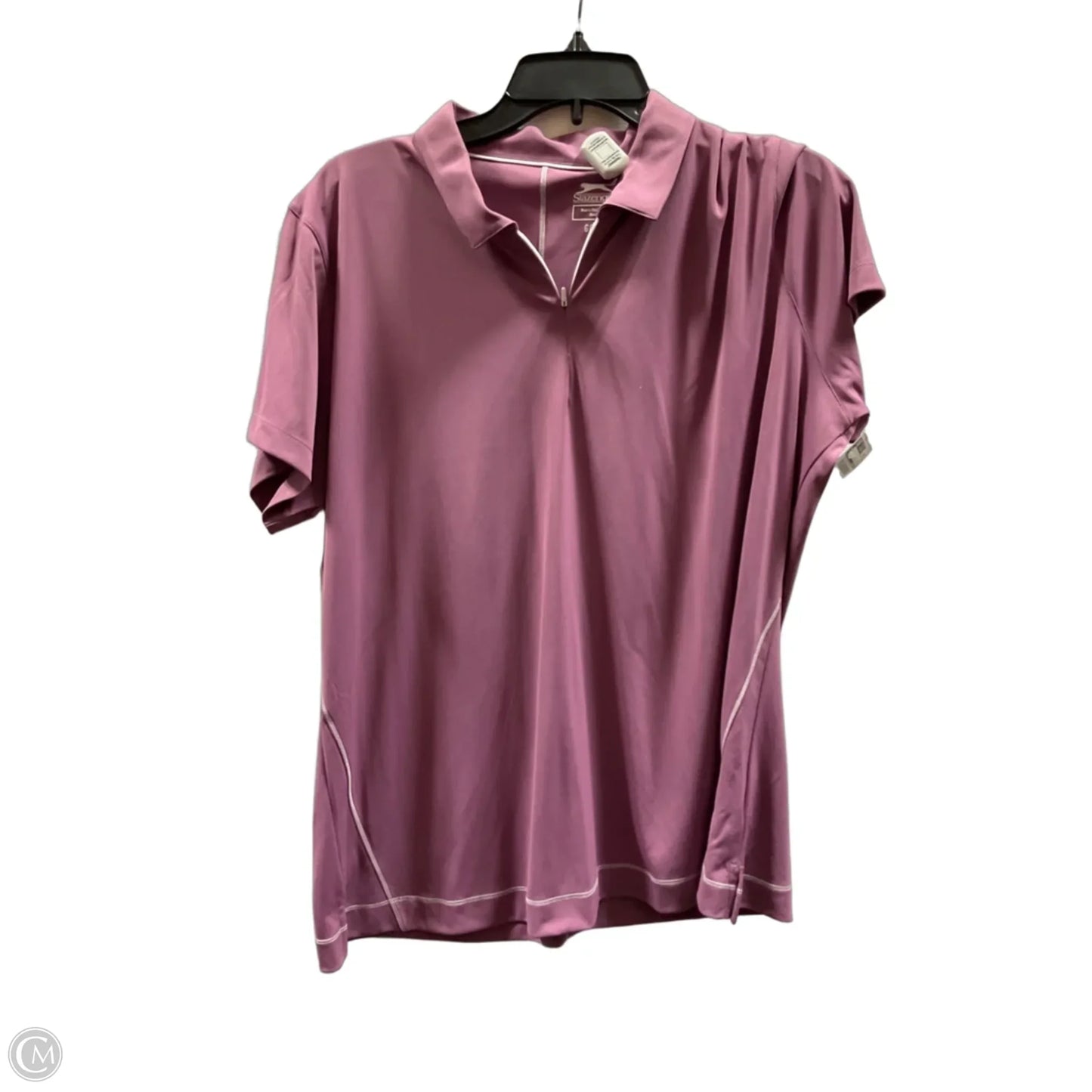 Athletic Top Long Sleeve Collar By Slazenger In Purple, Size: Xxl