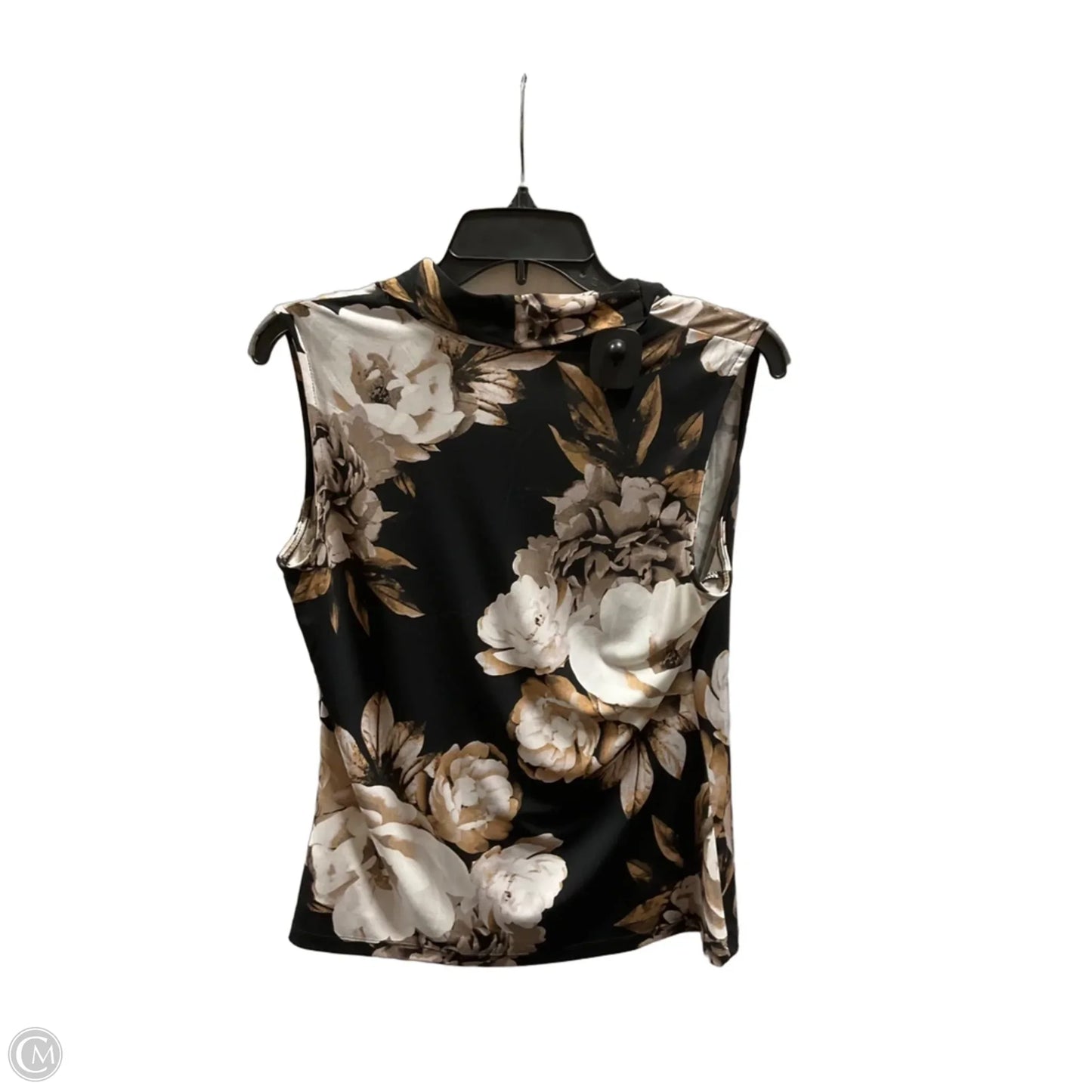 Top Sleeveless By Calvin Klein In Black & Brown, Size: S